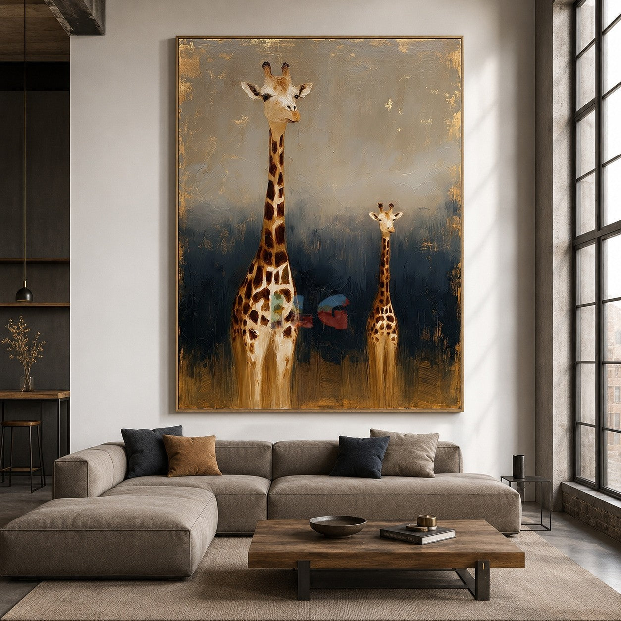 Golden Giraffe Duo – Safari Animal Wall Art