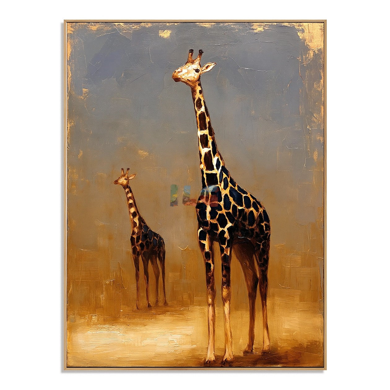 Golden Horizon Giraffes – Safari Animal Wall Art