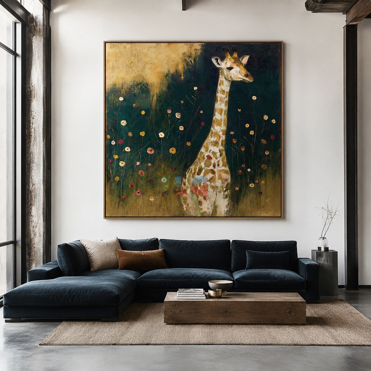 Sunlit Garden Giraffe Portrait – Animal Wall Art