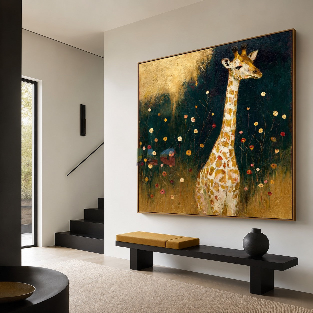 Sunlit Garden Giraffe Portrait – Animal Wall Art