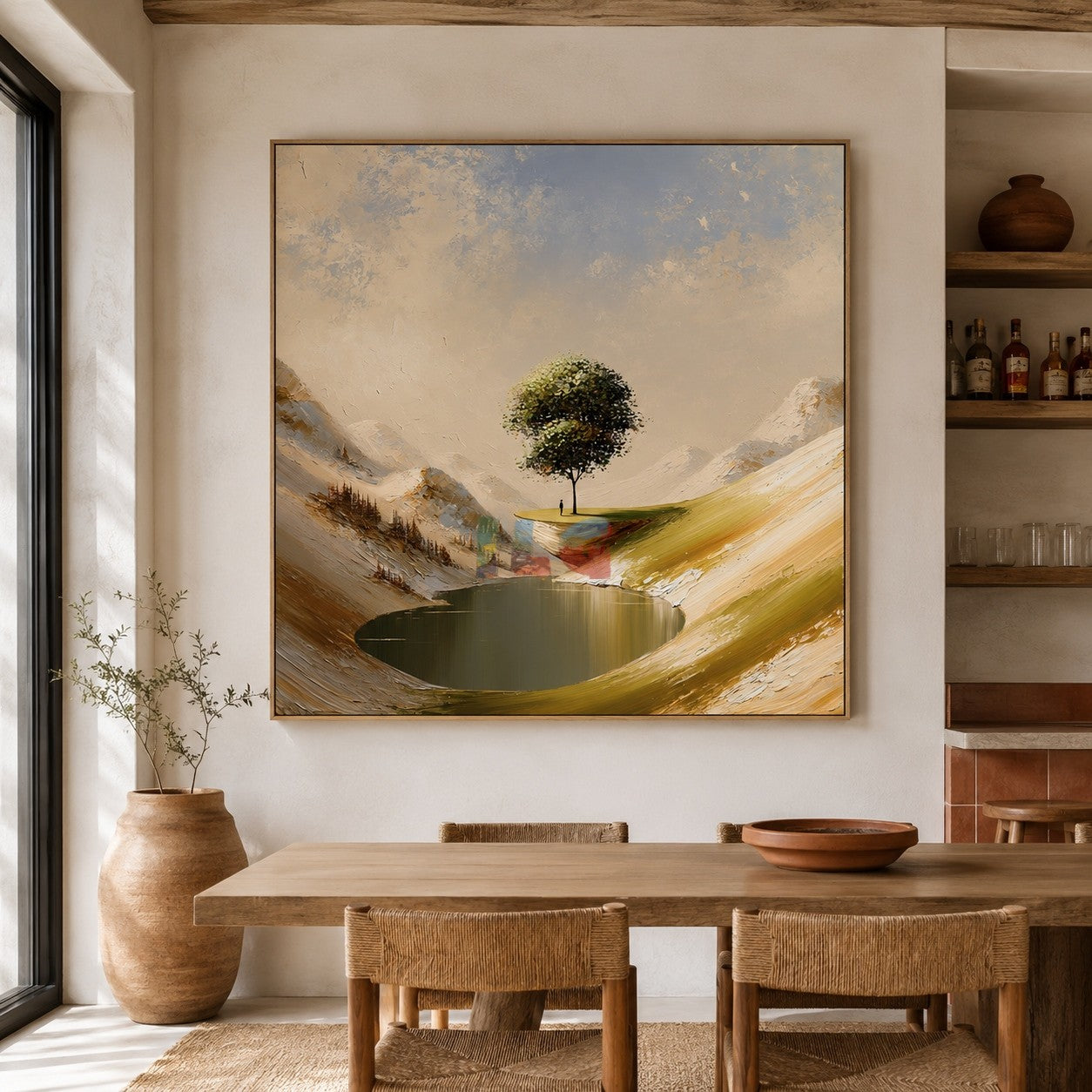 Solitary Tree Valley – Mountain Landscape Wall Art