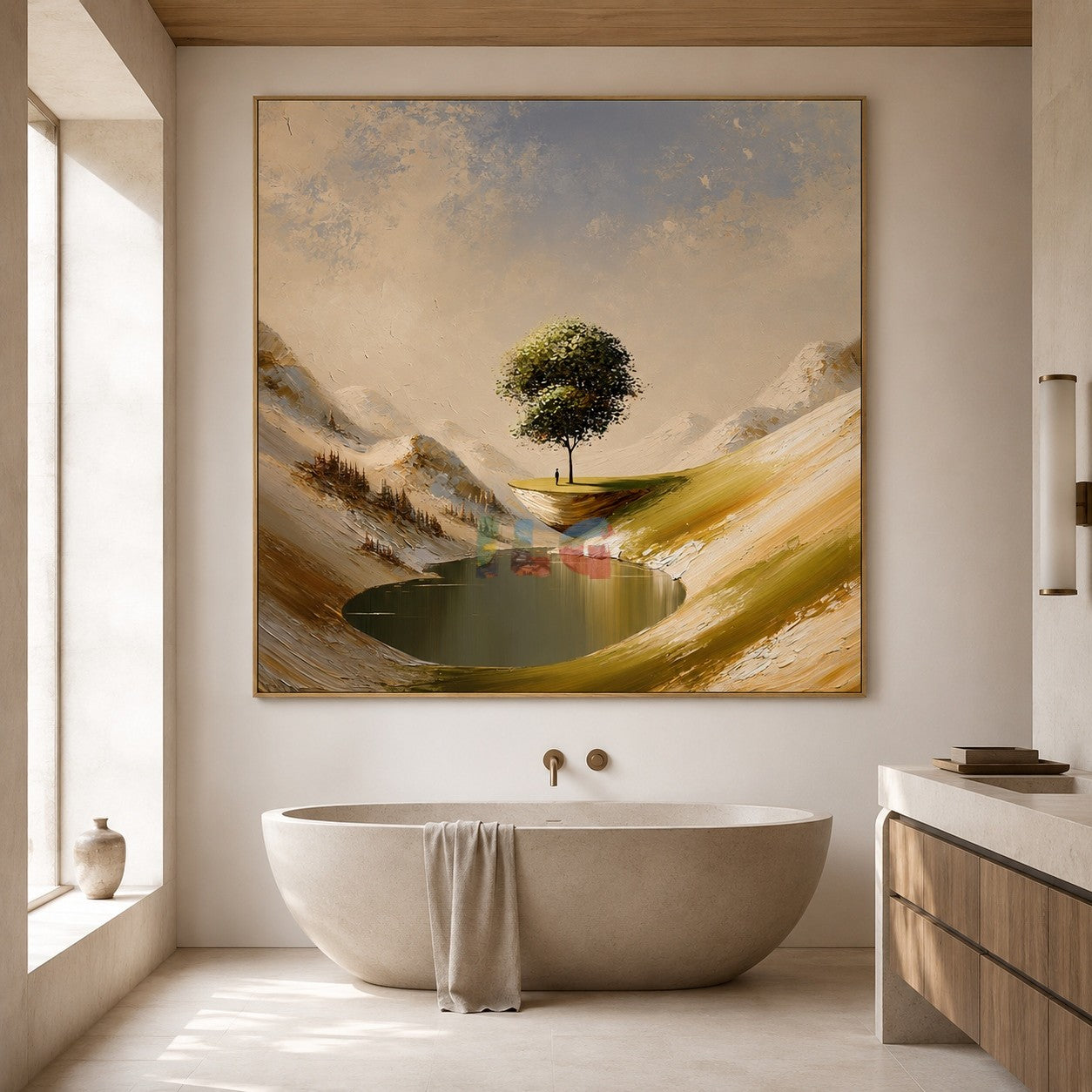 Solitary Tree Valley – Mountain Landscape Wall Art