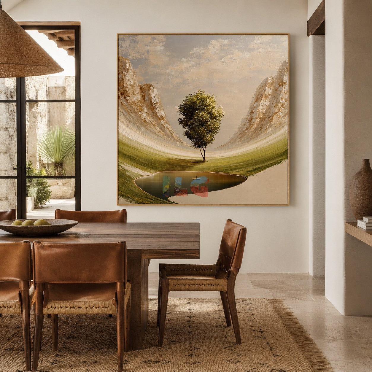 Quiet Valley Tree – Mountain Landscape Wall Art