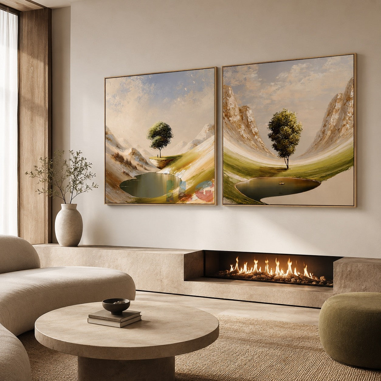 Serene Valley Duo – Landscape Wall Art Set