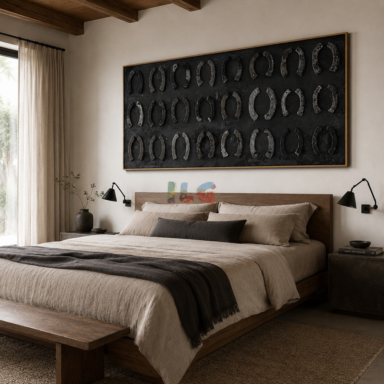 Midnight Horseshoe Rhythm – Western Textured Wall Art