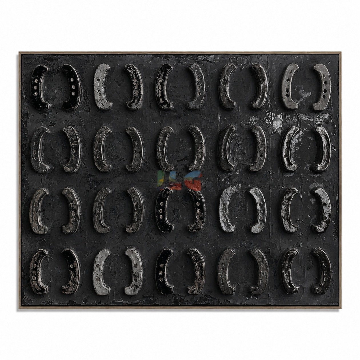 Shadow Horseshoe Grid – Abstract Western Wall Art