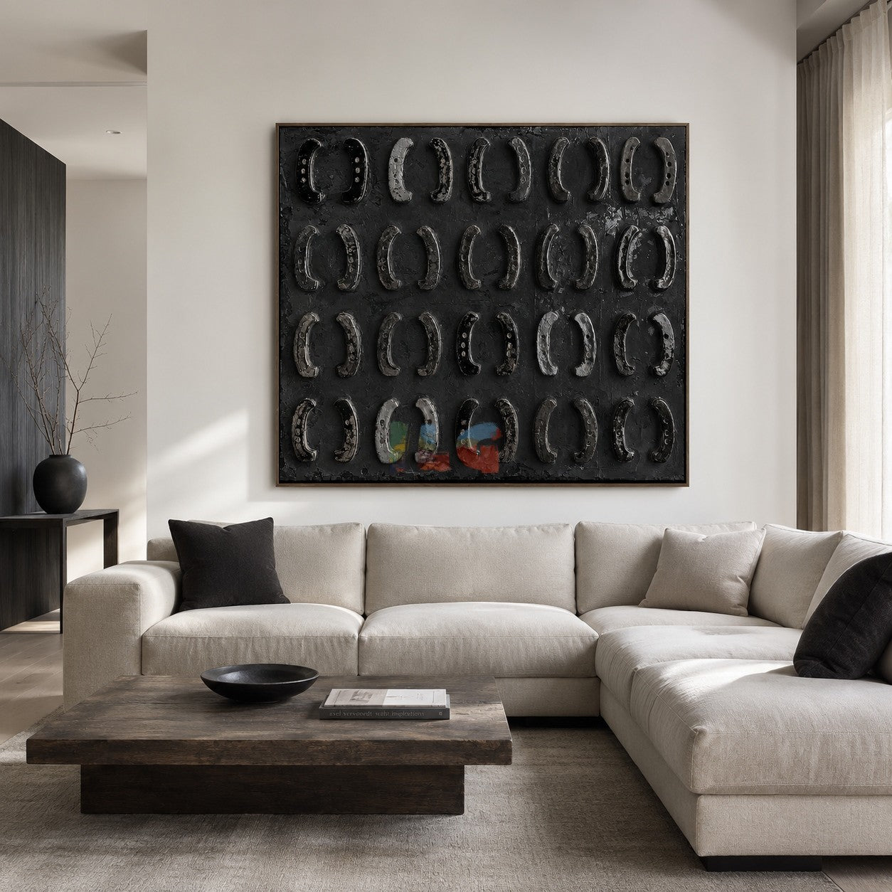 Shadow Horseshoe Grid – Abstract Western Wall Art