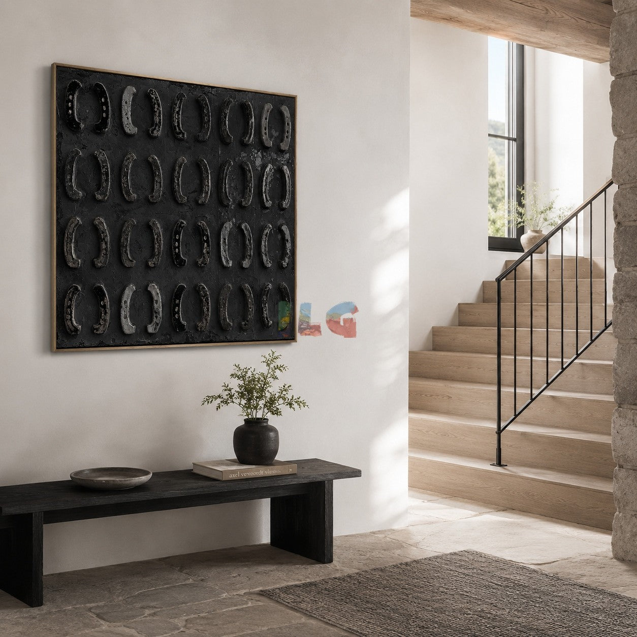 Shadow Horseshoe Grid – Abstract Western Wall Art