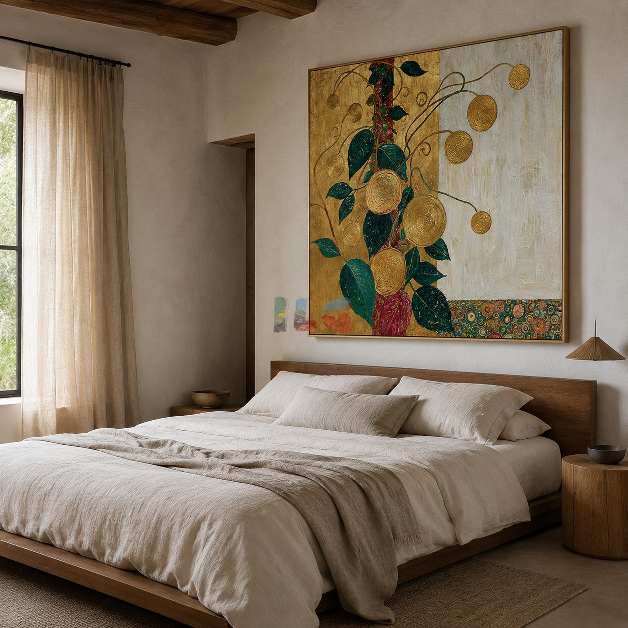 Golden Vine Garden – Decorative Botanical Textured Wall Art