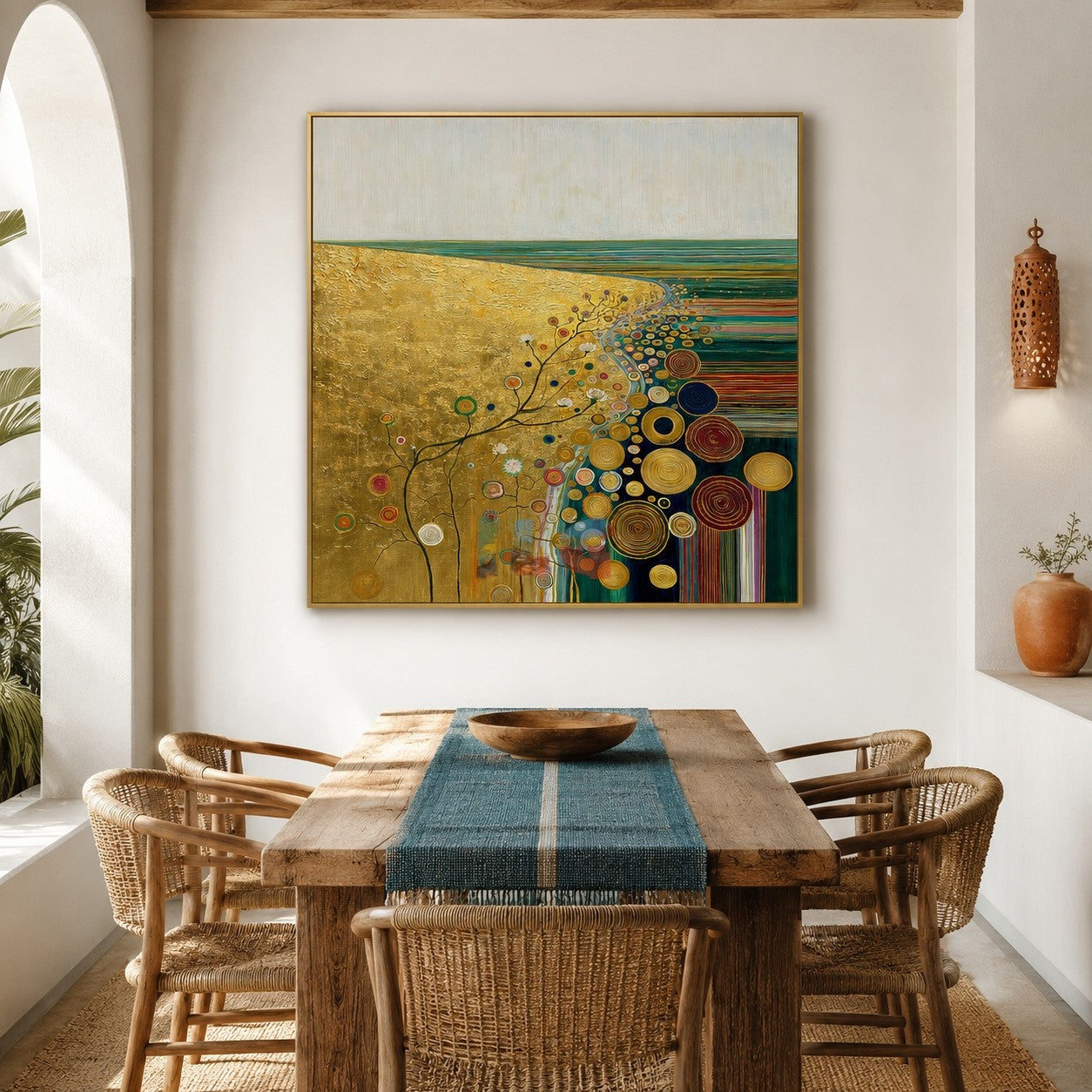 Sunlit Bloom Coast – Abstract Landscape Textured Wall Art
