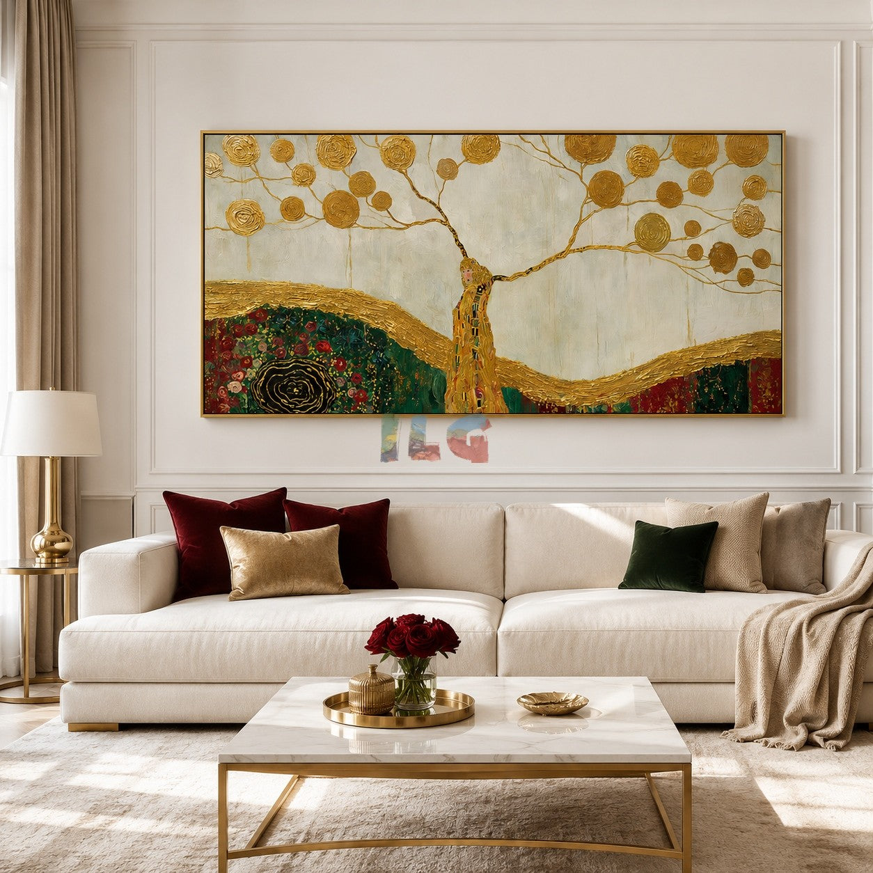 Golden Branch Valley – Decorative Botanical Textured Wall Art