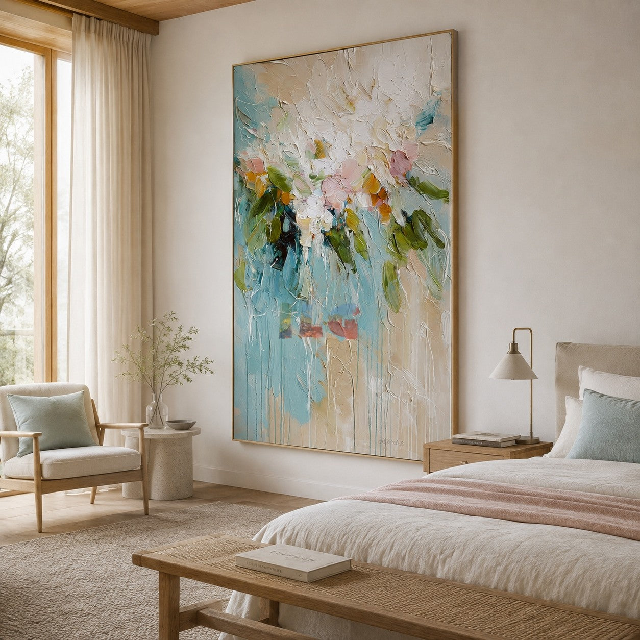 Cloud White Bouquet – Textured Floral Wall Art