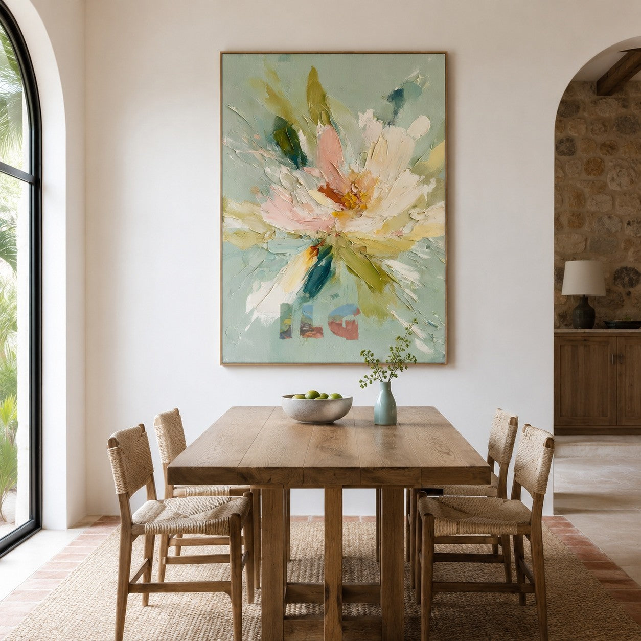 Aqua Petal Bloom – Textured Floral Wall Art