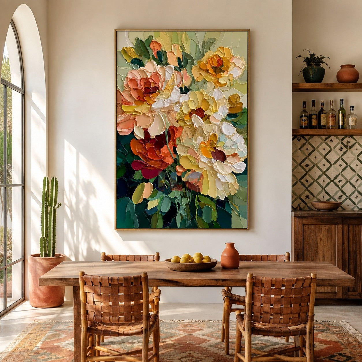 Buttercream Garden Bouquet – Textured Floral Wall Art