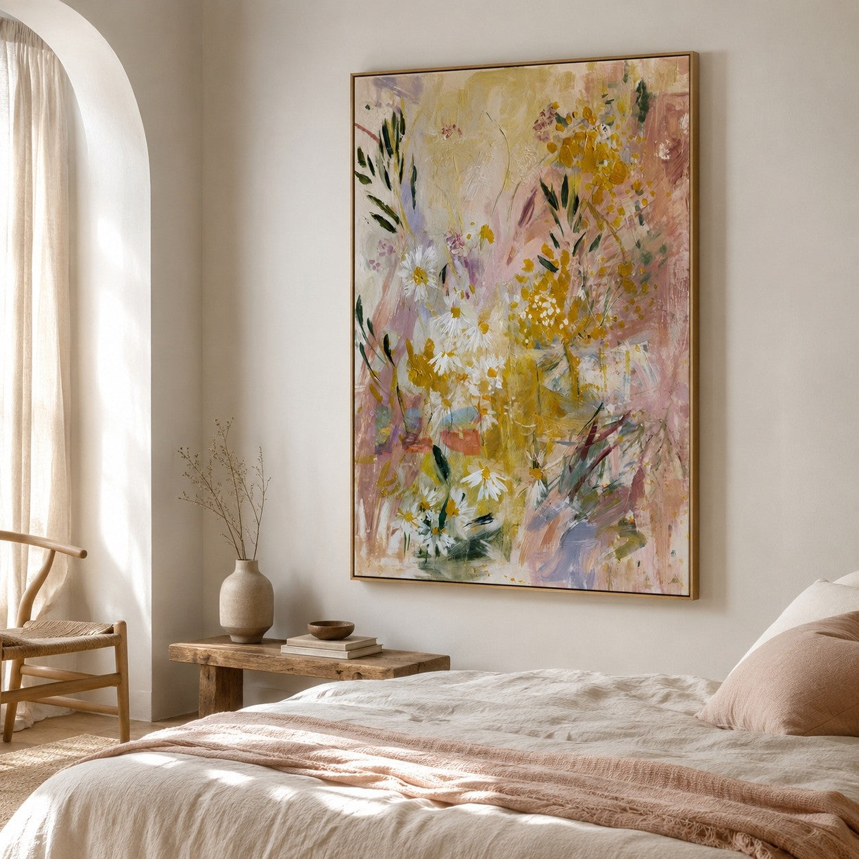 Sunlit Wildflower Garden – Abstract Floral Wall Art
