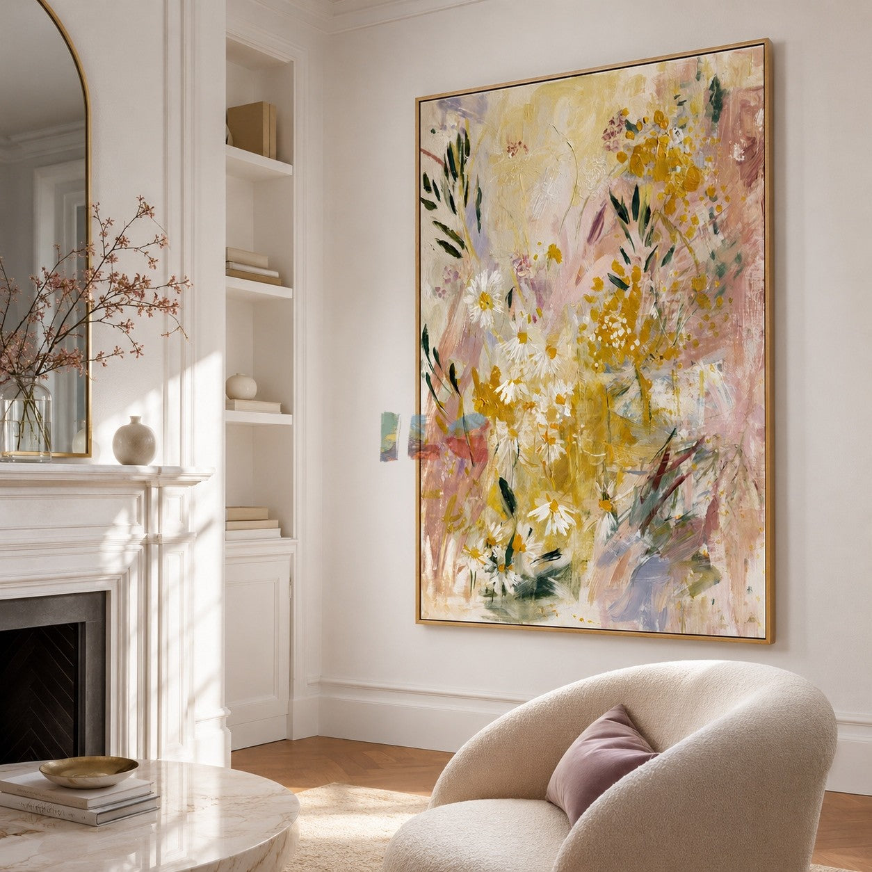 Sunlit Wildflower Garden – Abstract Floral Wall Art