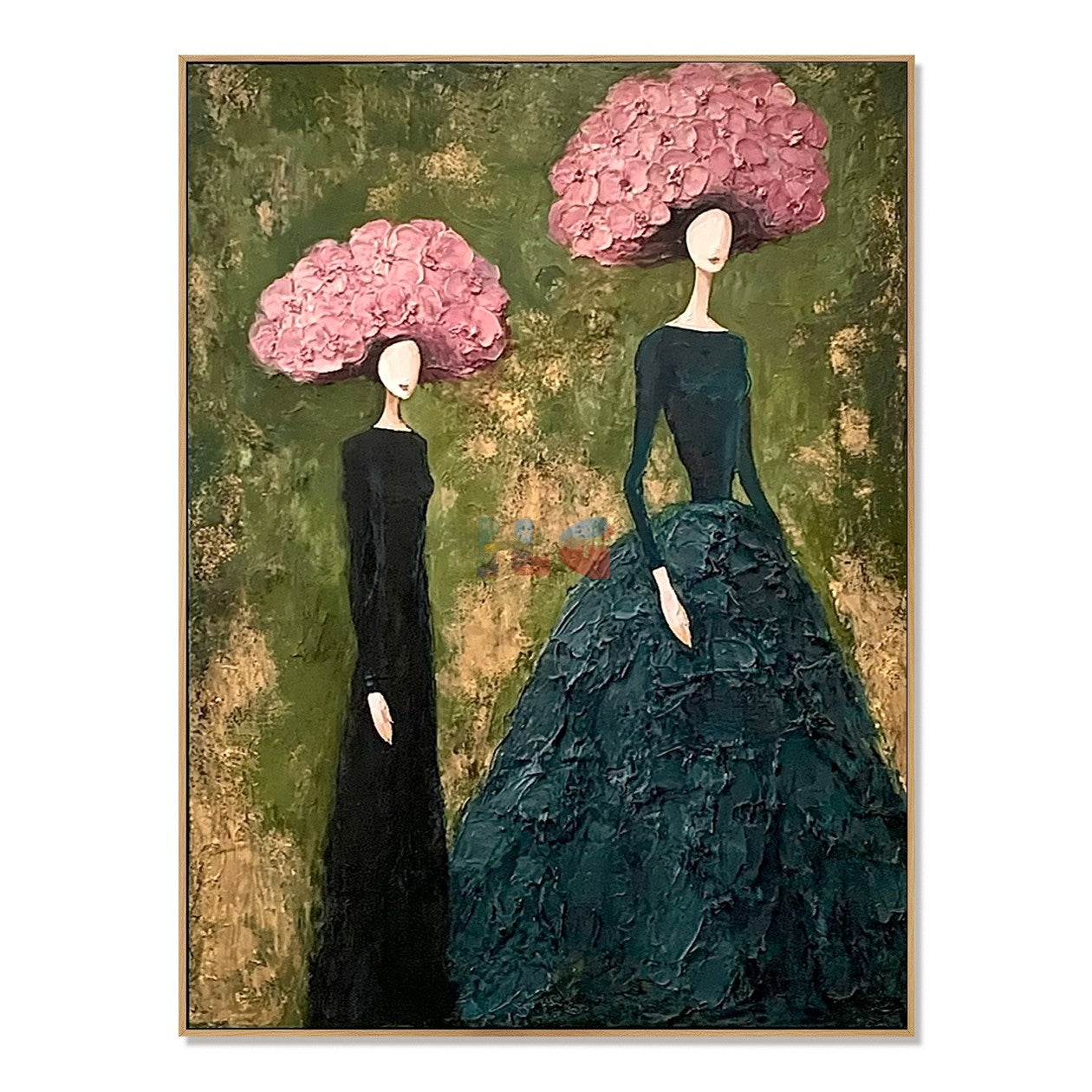 Pink Blossom Muses – Textured Figure Wall Art