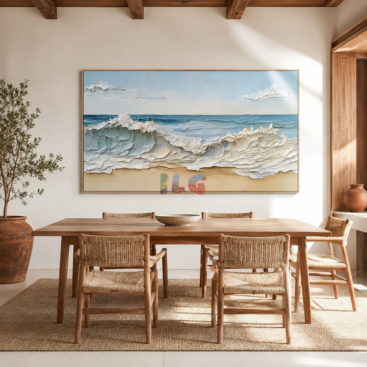 Coastal Wave Serenity – Textured Seascape Wall Art