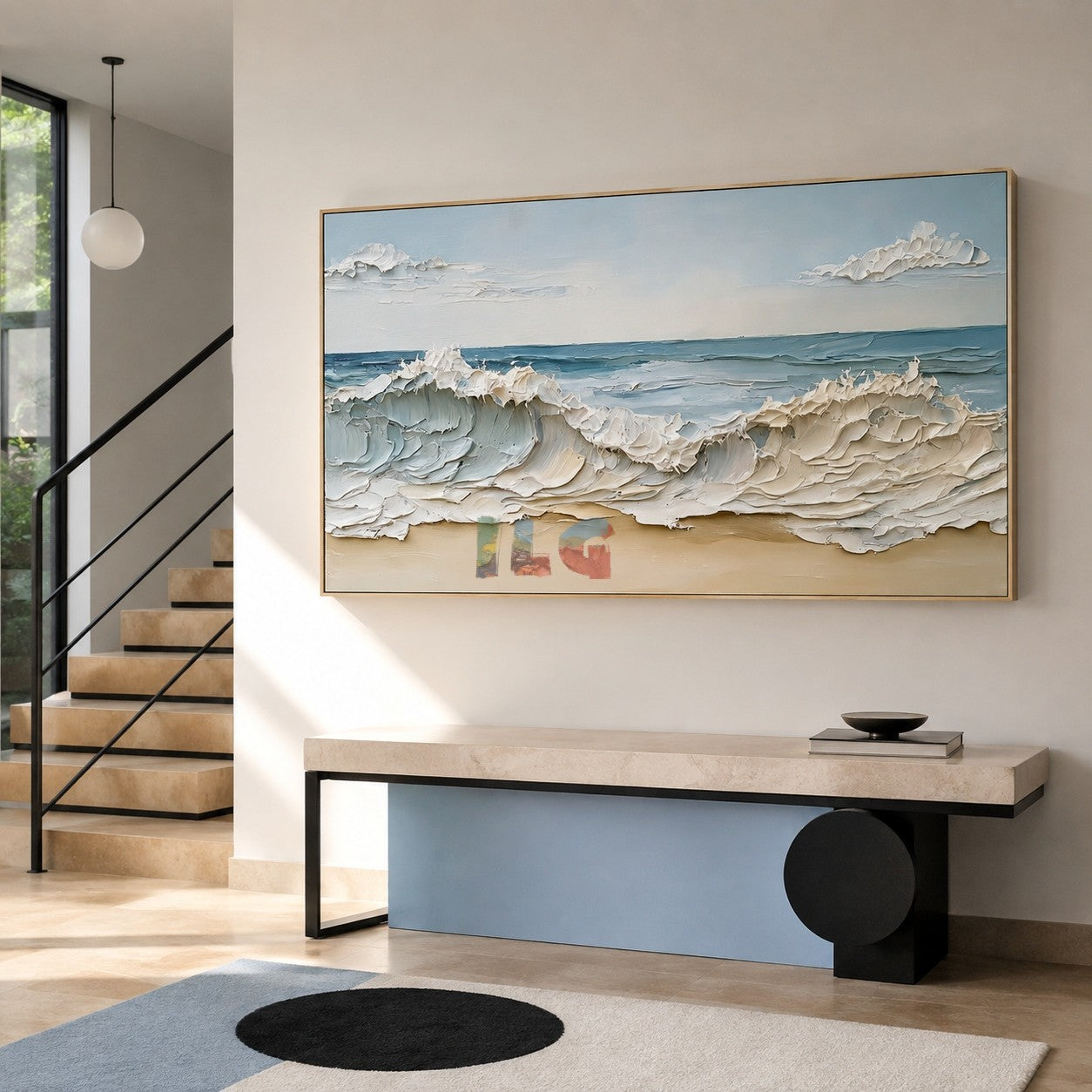 Coastal Wave Serenity – Textured Seascape Wall Art