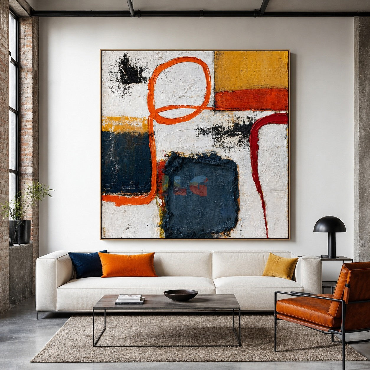 Amber Loop Abstract – Modern Geometric Wall Art