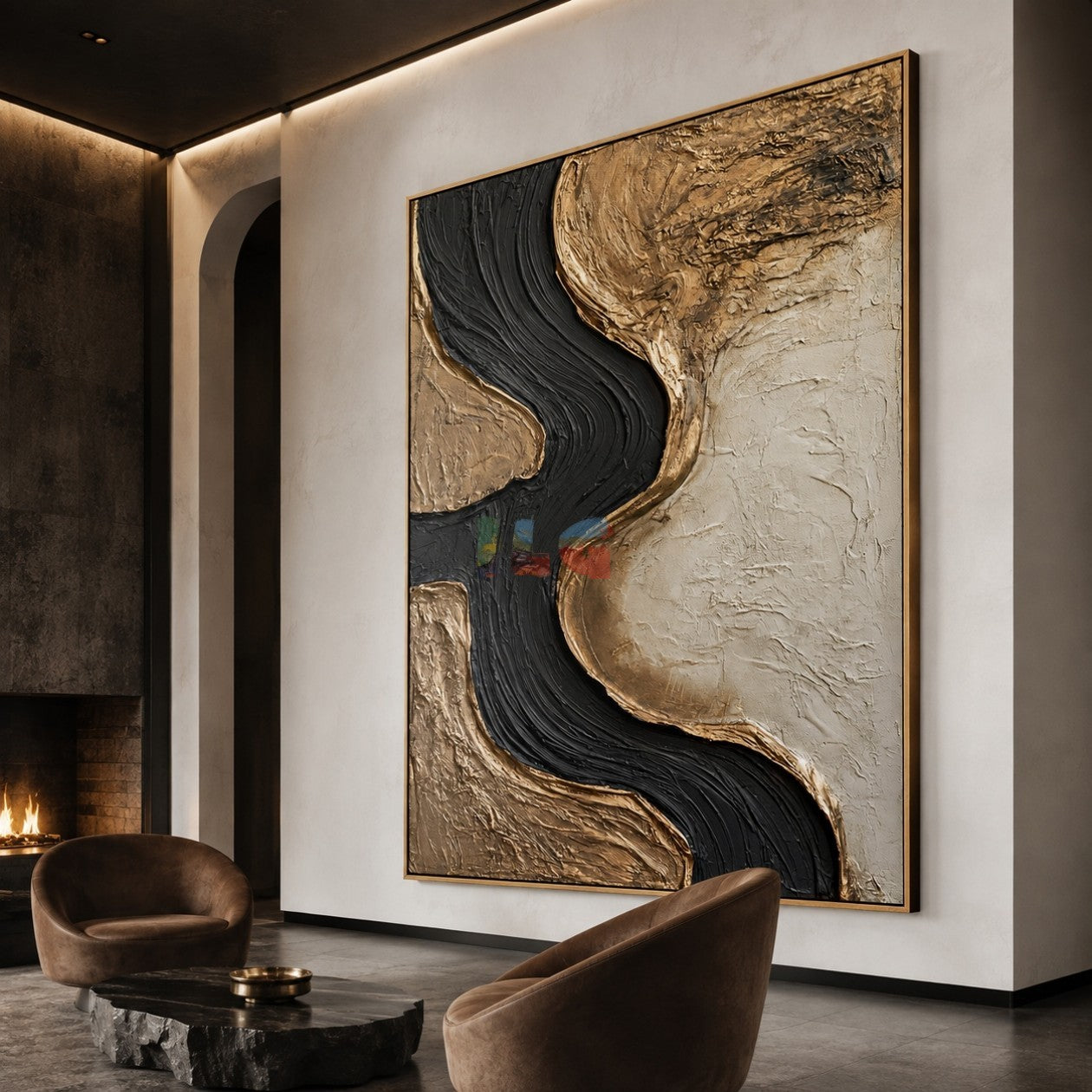 Auric River Vein – Abstract Organic Textured Wall Art