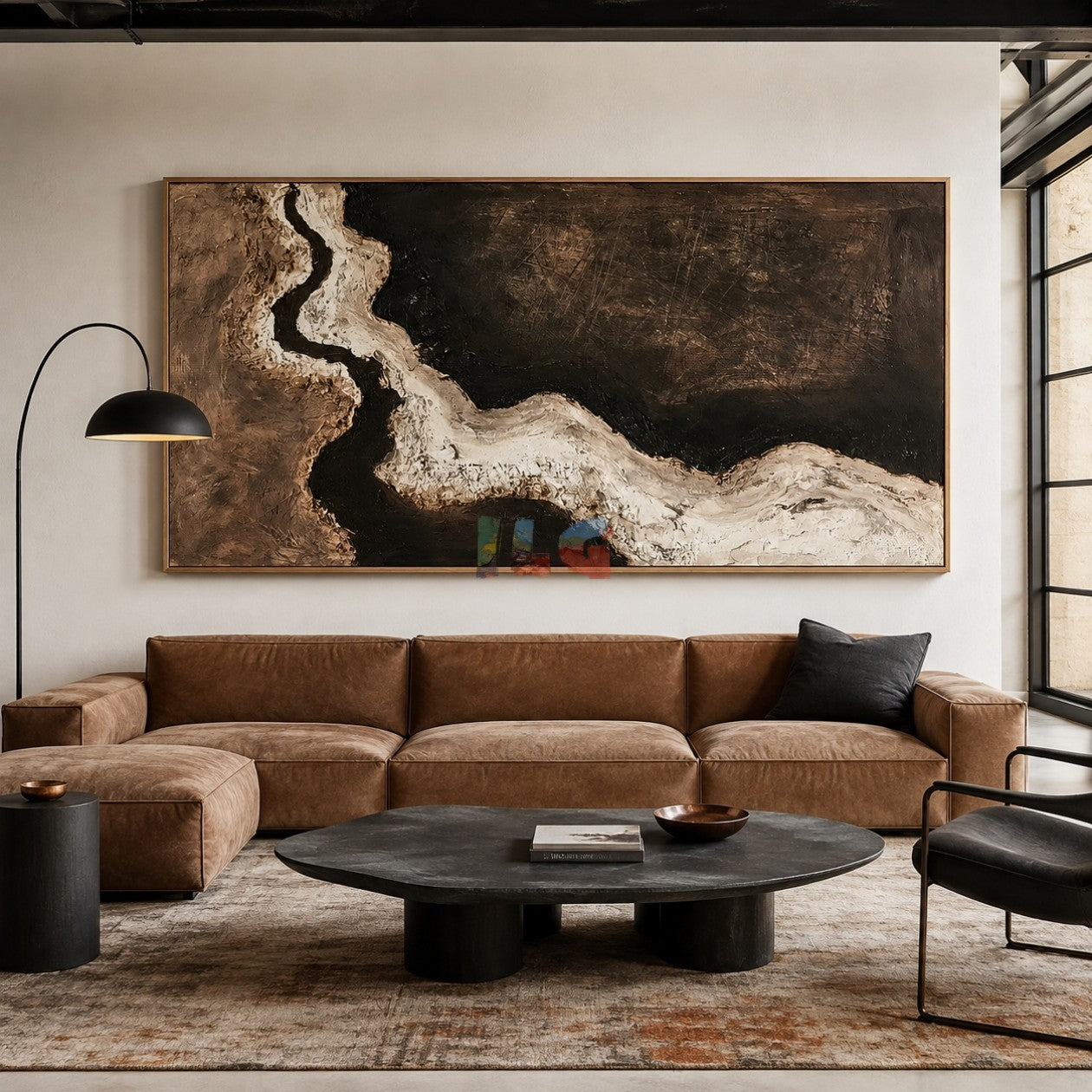 Ivory Stone Current – Abstract Wabi-Sabi Textured Wall Art