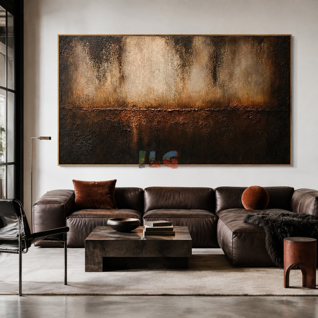 Ember Veil Horizon – Abstract Minimalist Textured Wall Art