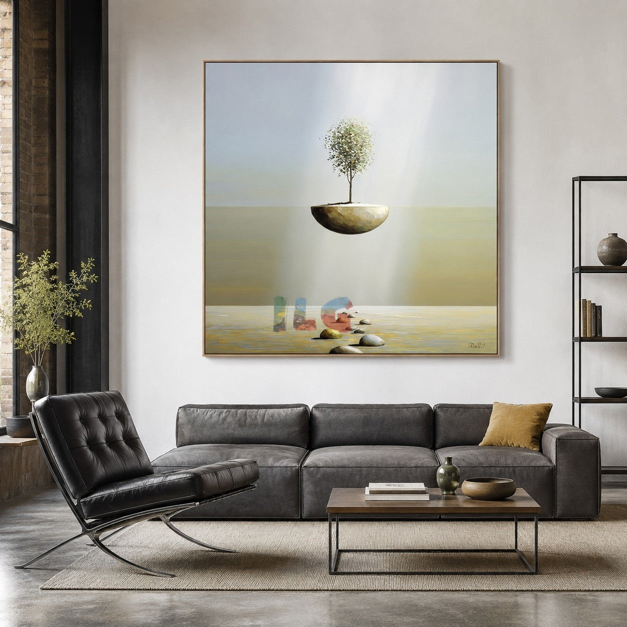 Luminous Island Path – Minimalist Surreal Landscape Wall Art