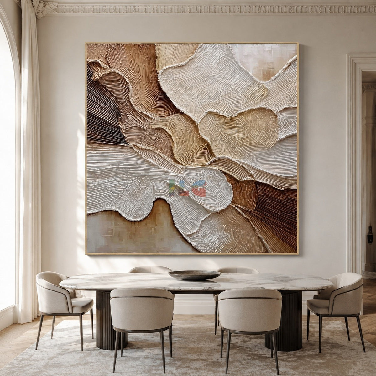 Cascading Petal Relief – Neutral Textured Botanical Wall Art