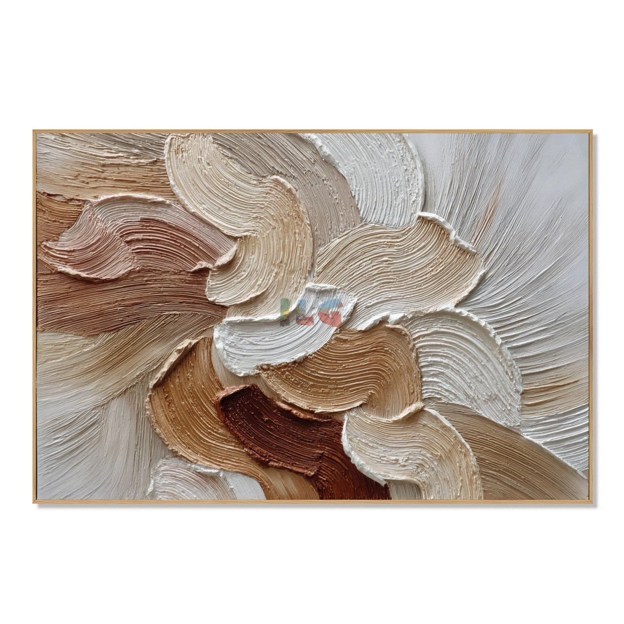 Sandstone Petal Current – Neutral Textured Botanical Wall Art