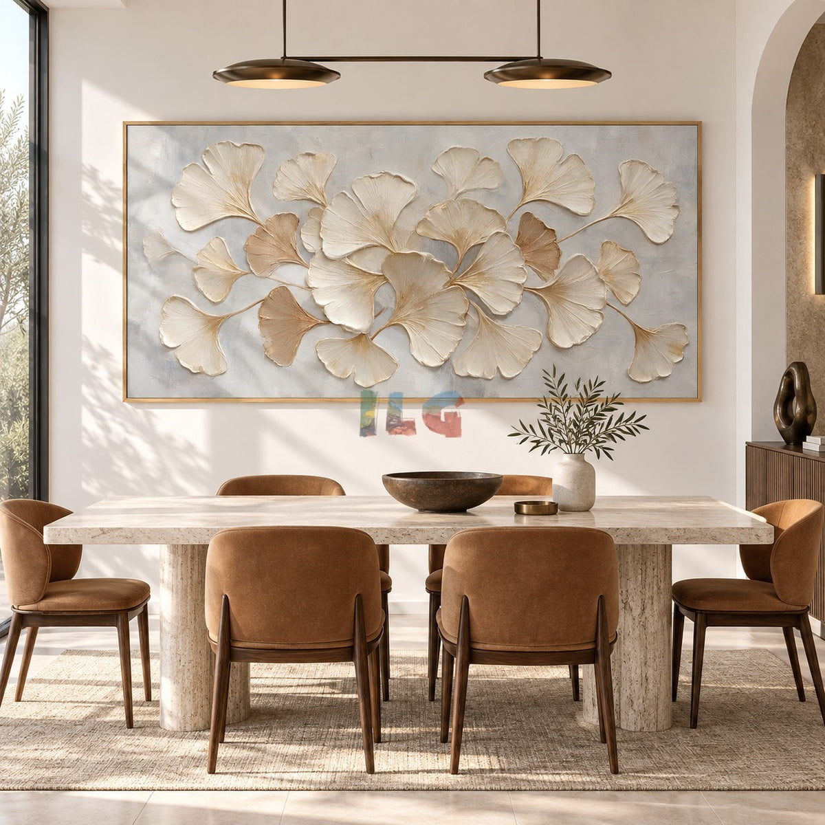 Quiet Ginkgo Bloom – Modern Botanical Texture Wall Art