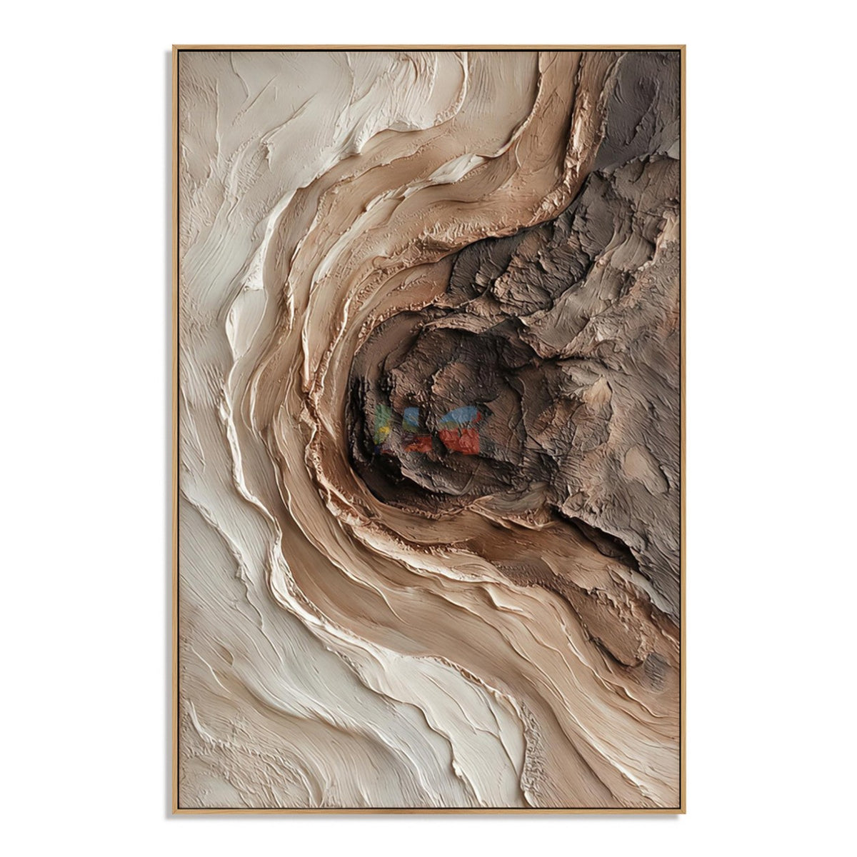 Stonewave Drift – Abstract Earth Tone Relief Wall Art