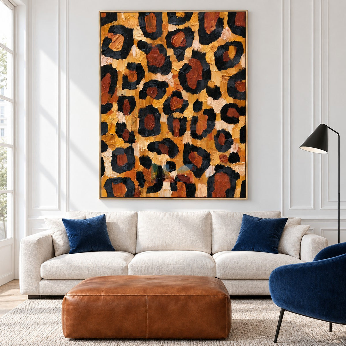 Amber Leopard Rhythm – Abstract Animal Print Texture Wall Art