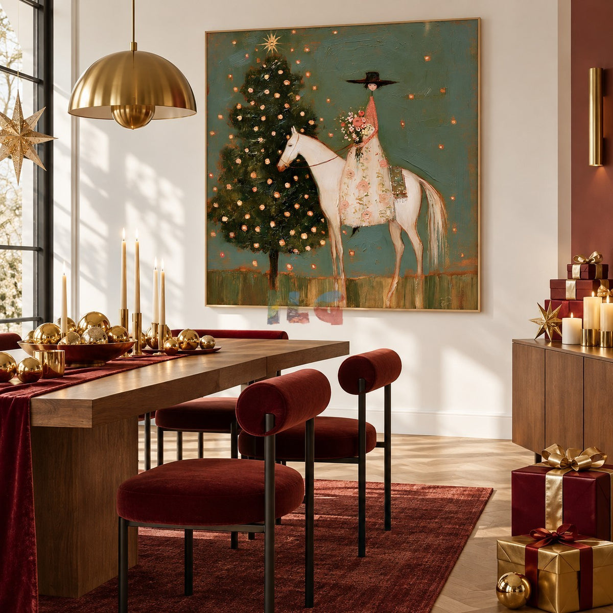 Enchanted Garden Rider – Figurative Horse Floral Wall Art