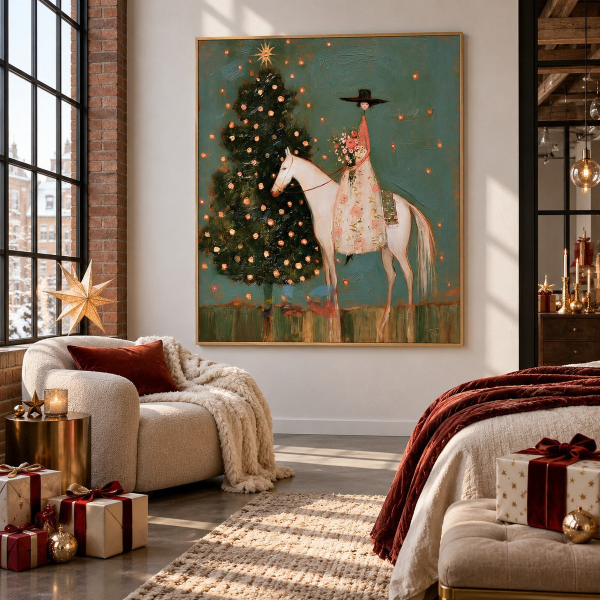 Enchanted Garden Rider – Figurative Horse Floral Wall Art