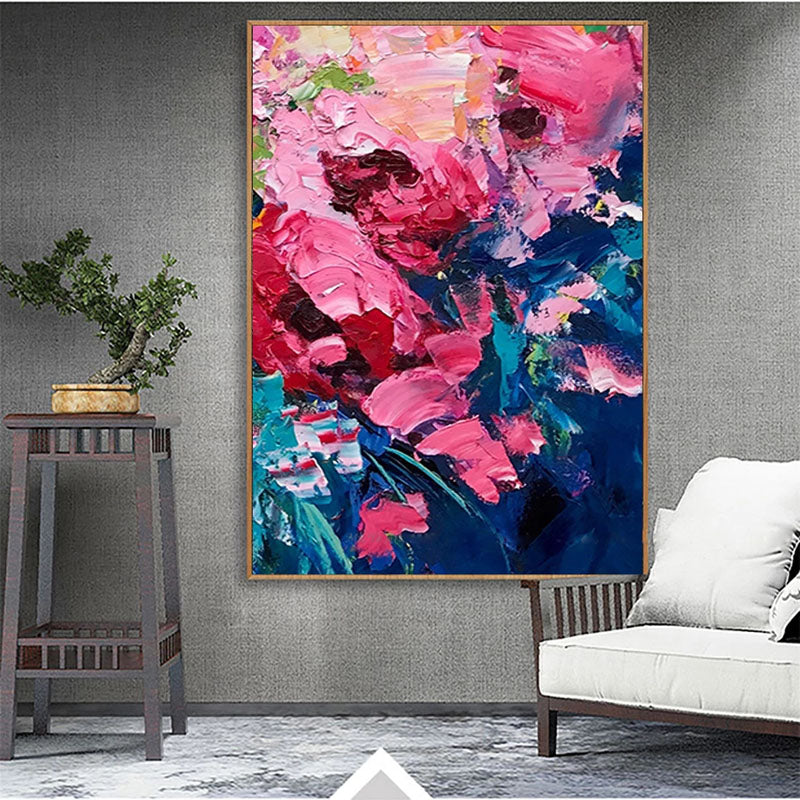 Abstract textured spring pastel painting