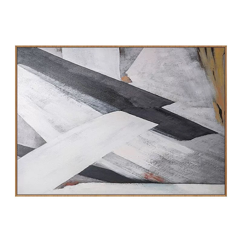 Minimalist Abstract Geometric Wall Art - Black & White Constructivist - Inspired Canvas for Modern Home