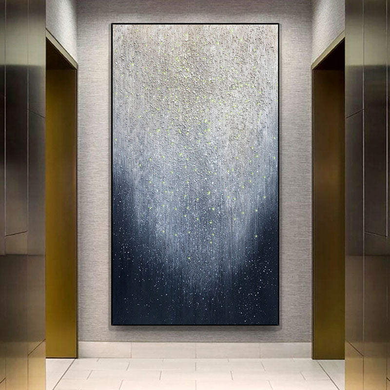 Minimalist Abstract Painting with Cascading Texture