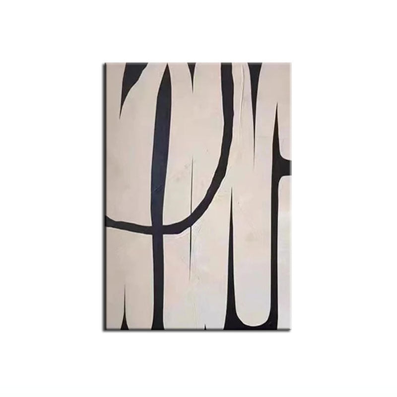 Minimalist Black & White Abstract Wall Art - Geometric Line Modern Decor