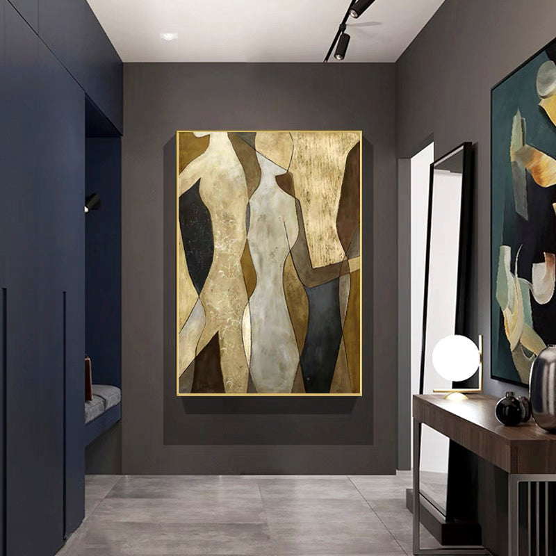 Dialogue-Abstract Oil Painting on Canvas | Modern Textured Wall Art for Living Room