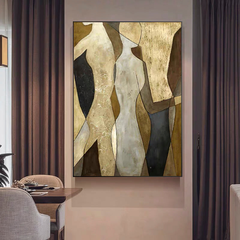 Dialogue-Abstract Oil Painting on Canvas | Modern Textured Wall Art for Living Room