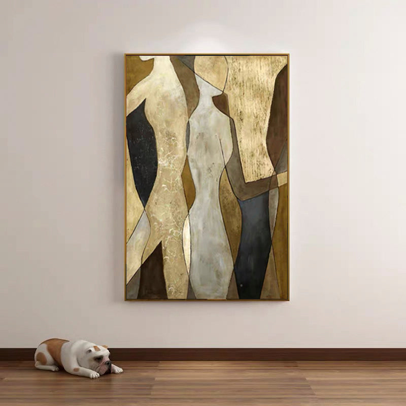 Dialogue-Abstract Oil Painting on Canvas | Modern Textured Wall Art for Living Room