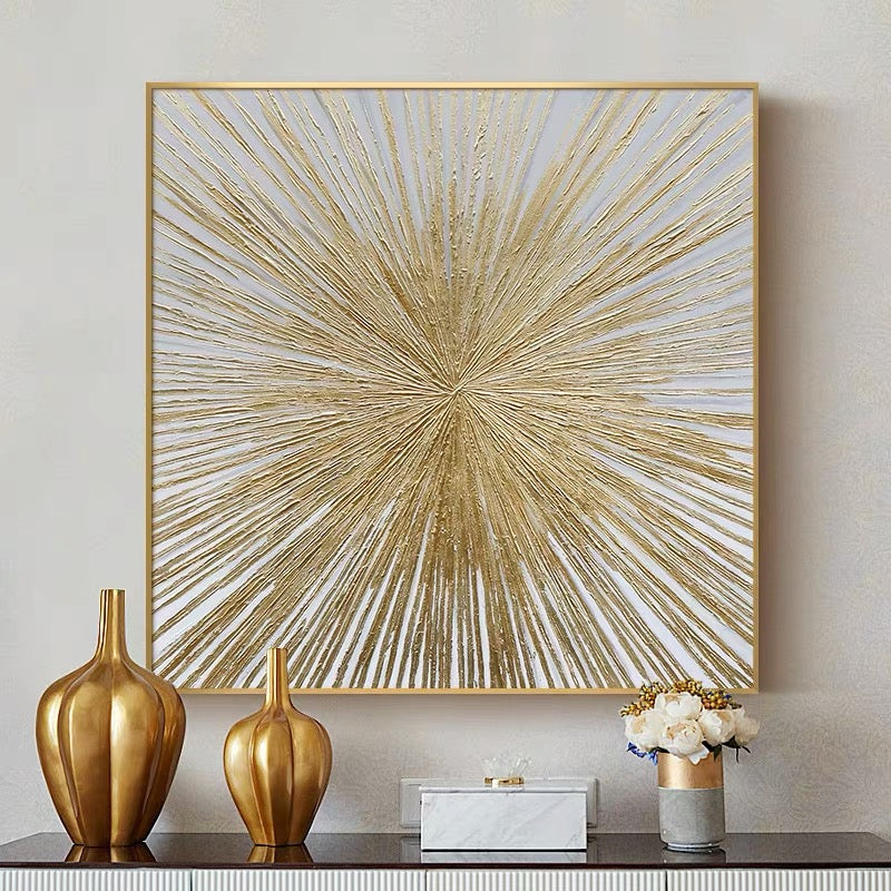 Star-Luxury Textured Abstract Canvas Painting for Contemporary Wall Art Decor