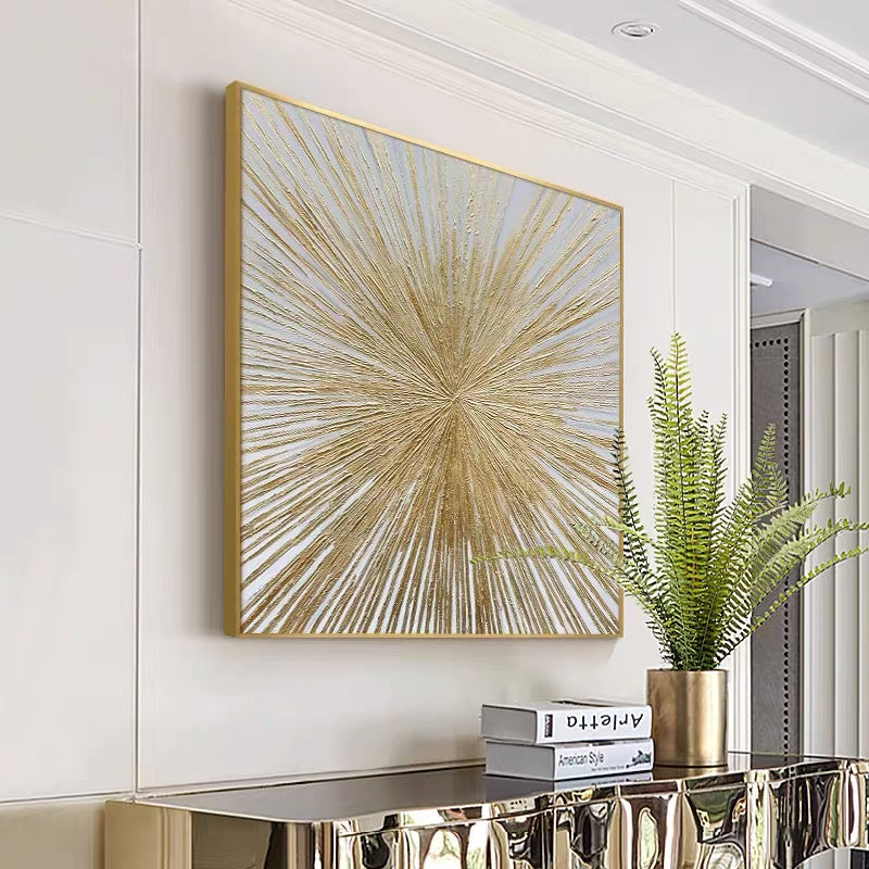 Star-Luxury Textured Abstract Canvas Painting for Contemporary Wall Art Decor