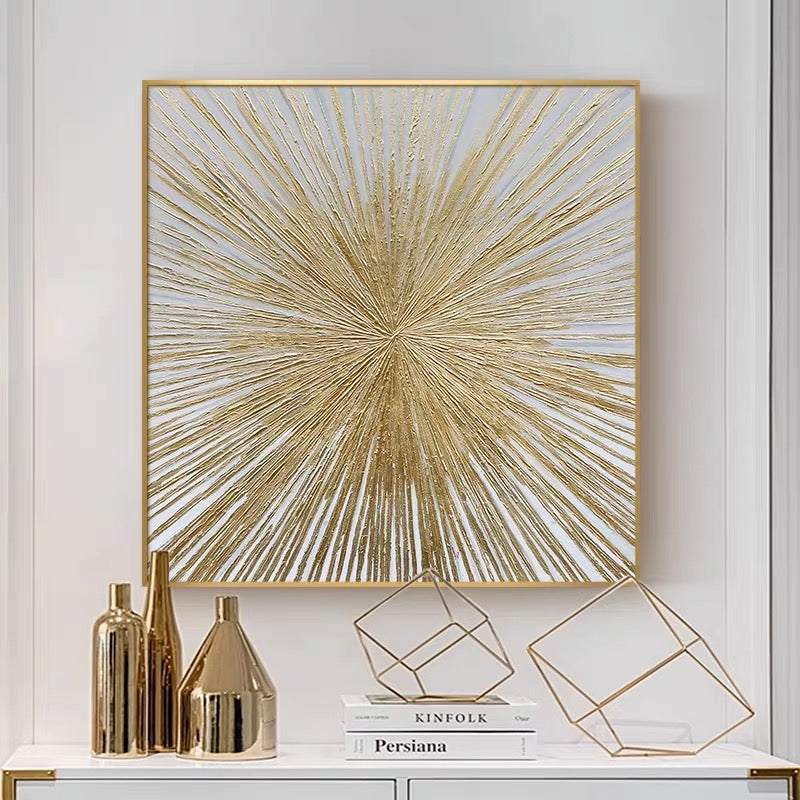 Star-Luxury Textured Abstract Canvas Painting for Contemporary Wall Art Decor