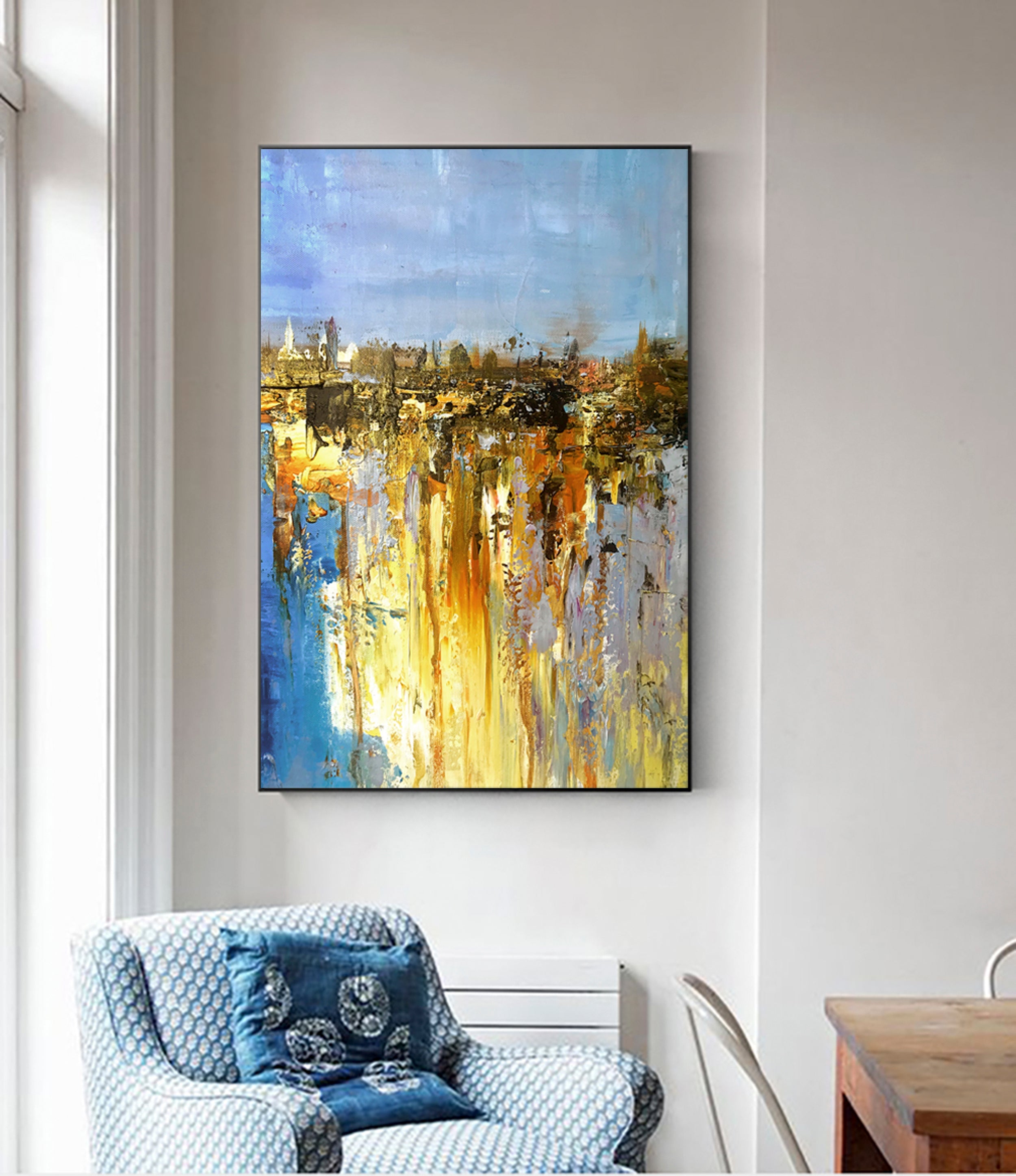 Augsburg – Abstract Cityscape Painting with Textured Brushwork and Vibrant Colors