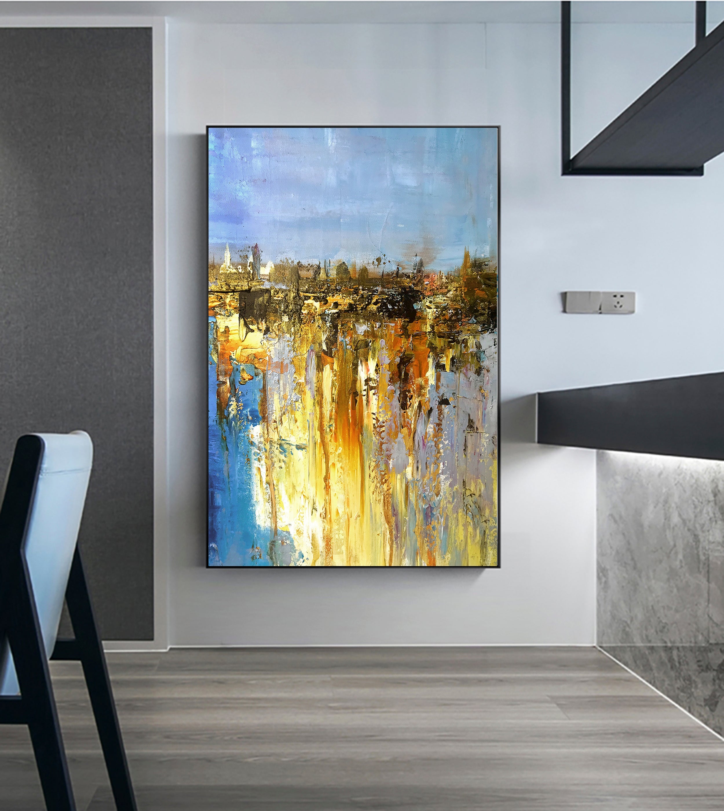 Augsburg – Abstract Cityscape Painting with Textured Brushwork and Vibrant Colors