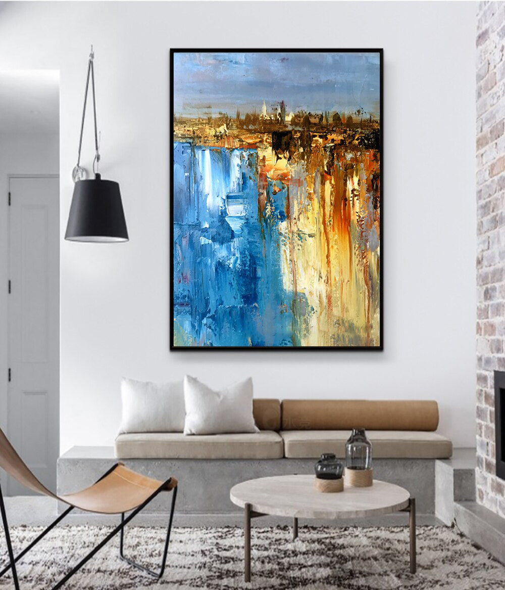 Augsburg – Abstract Cityscape Painting with Textured Brushwork and Vibrant Colors
