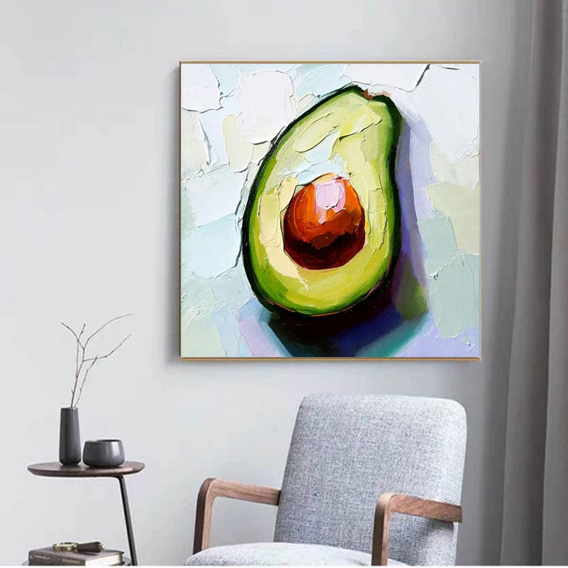 Avocado Beauty - 3D Textured Avocado Wall Art - Vibrant Kitchen & Dining Room Decor