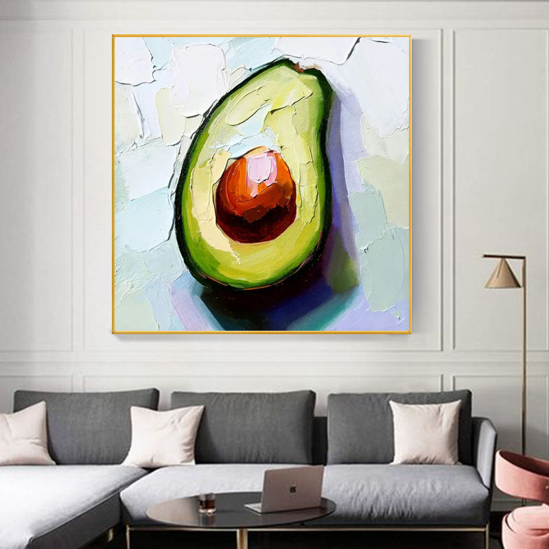 Avocado Beauty - 3D Textured Avocado Wall Art - Vibrant Kitchen & Dining Room Decor